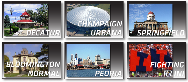 Decatur, Champaign-Urbana, Springfield, Bloomington-Normal, Peoria, Fighting Illini
